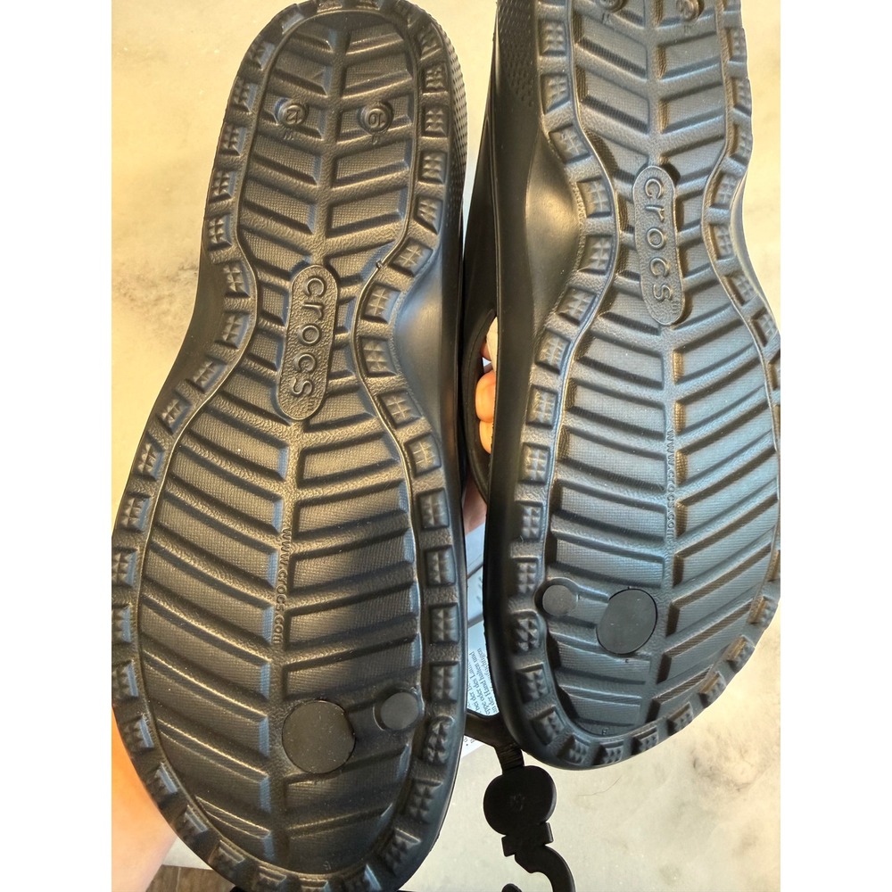Crocs Coast Flip Black Sandals Mens 10 Womens 12 Thong Comfort 206477-001 NEW - Picture 2 of 4